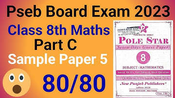 Class 8th Maths Part C Sample Paper 5 Pole Star 2023|8th Class Math Pole Star Sample Paper 5 Part C|