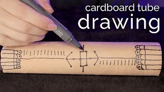 [ASMR] Scratching & Drawing on a Cardboard Tube (NO TALKING)