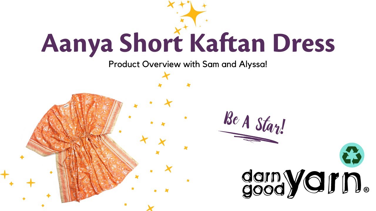 Aanya Short Recycled Sari Kaftan Dress Product Overview - YouTube