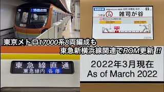 【違和感ある表示 • 17000系8両編成も東急新横浜線関連でROM更新 