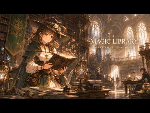 A Quiet Magic Library Where Silence Feels Comforting | Celtic Fantasy BGM for Work, Reading & Sleep