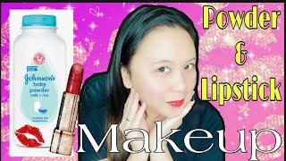 SIMPLE MAKE UP USING POWDER AND LIPSTICK