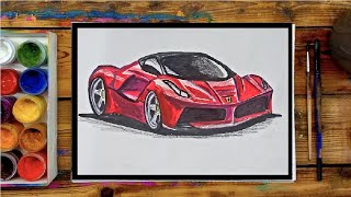 How to Draw a Car: Ferrari - Fine Art-Tips // Как нарисовать Феррари?