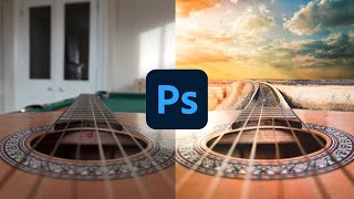 EASY PHOTOSHOP EDIT | Guitar into Train Track Tutorial screenshot 3