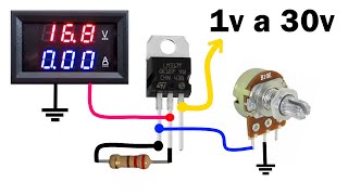 Como variar el voltaje hasta 30v usando el LM317