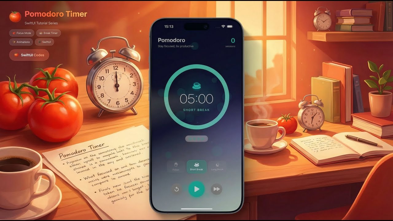 🍅 Build a Beautiful Pomodoro Timer in SwiftUI - Complete Tutorial - YouTube