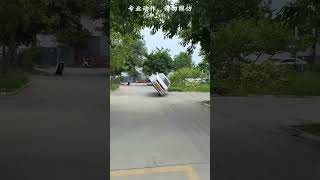 Experienced Driver Drives Side Wheel #automobile #funny #accident