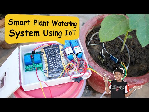 How to make Smart Plant Watering System Using IoT - MOBILE Controlled | School Project Idea