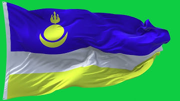 🚩Buryatia Flag Waving | GREEN SCREEN & CHROMA MATTE🚩