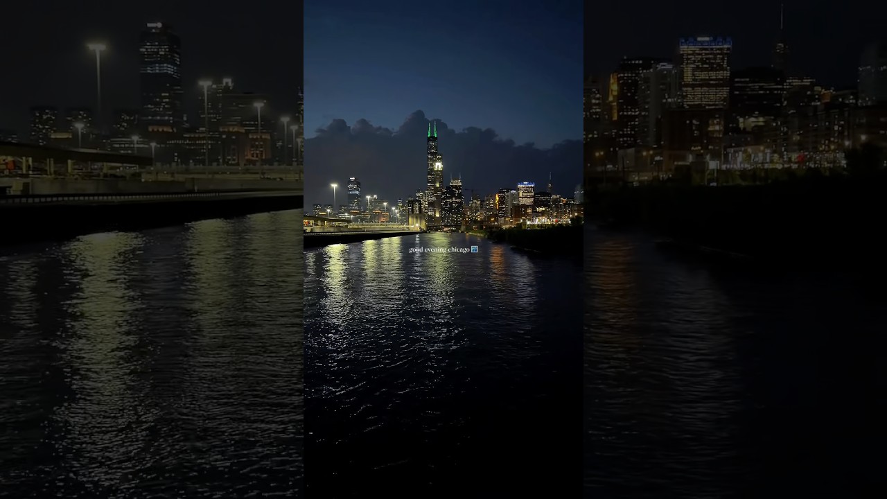 good evening chicago 🌃 #shorts #chicago #cinematic #vibes #videography #photography #gothamcity