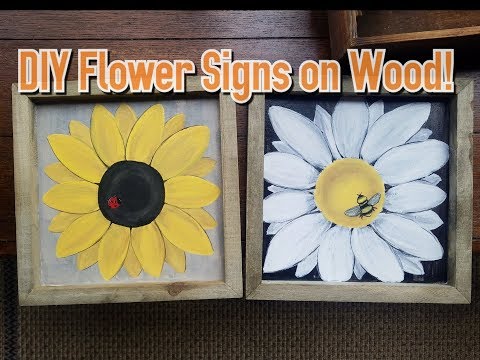 DIY Daisy+Sunflower Framed Wood Signs | How to create your own