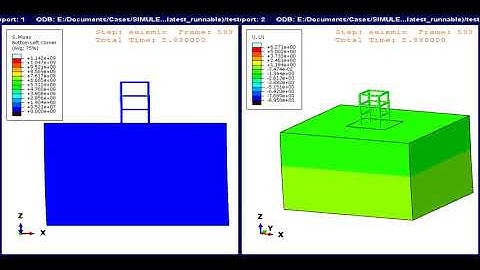 Earthquake motion of concrete structure simulated in Abaqus