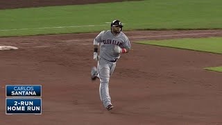 CLE@KC: Santana hits two-run blast in the 9th inning
