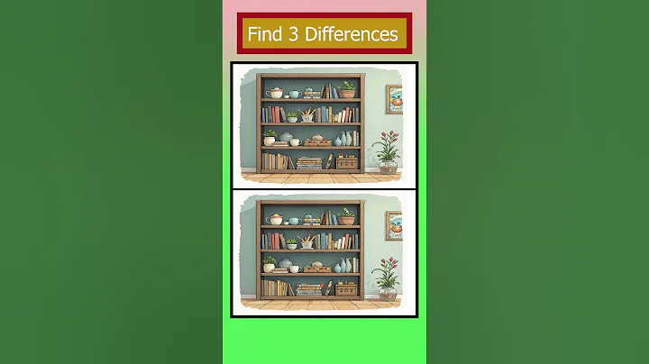 Find 3 Differences | Cartoon home shelf Challenge | Spot the Difference  #findthedifferences#puzzle