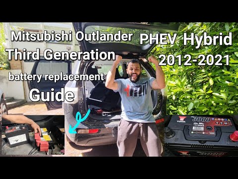 how to replace dead battery on Mitsubishi Outlander #hybrid