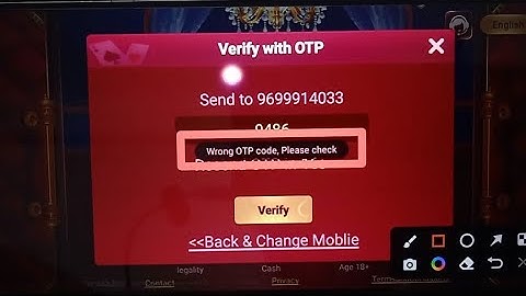 How to fix Wrong OTP code, Please check problem solve in Teen Patti Rumbie