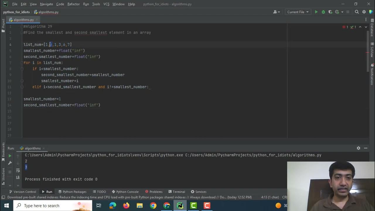 Python Algorithm: Finding the Smallest and Second Smallest Elements in ...