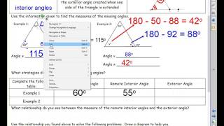 Unit 9 Mini-lesson #3: Remote Interior/Exterior Angles