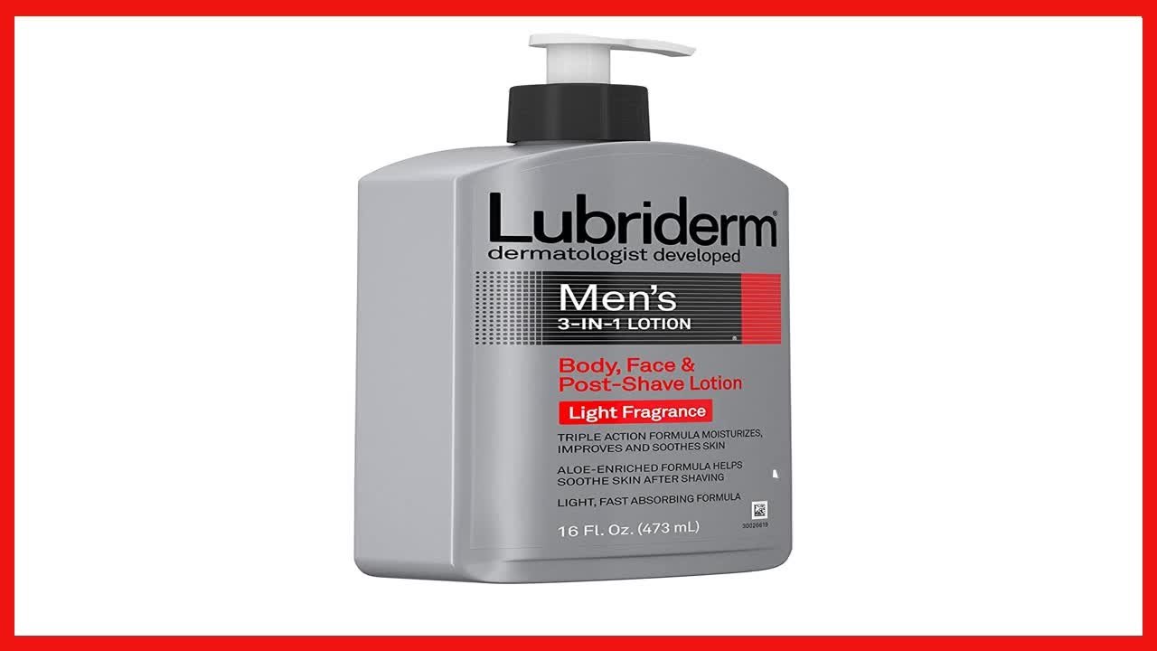 Lubriderm Men's 3In1 Lotion Enriched with Aloe for Body and Face, Non