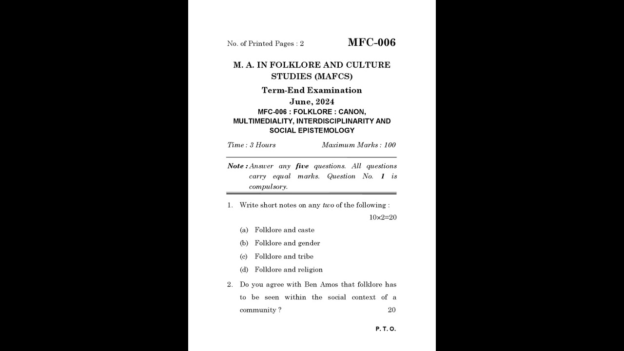 MFC - 006   June 2024 Question Paper