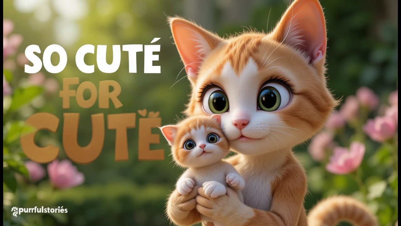 Mother Cat & Baby Kitten 🌹 | Heartwarming Cat Story in Flower Garden