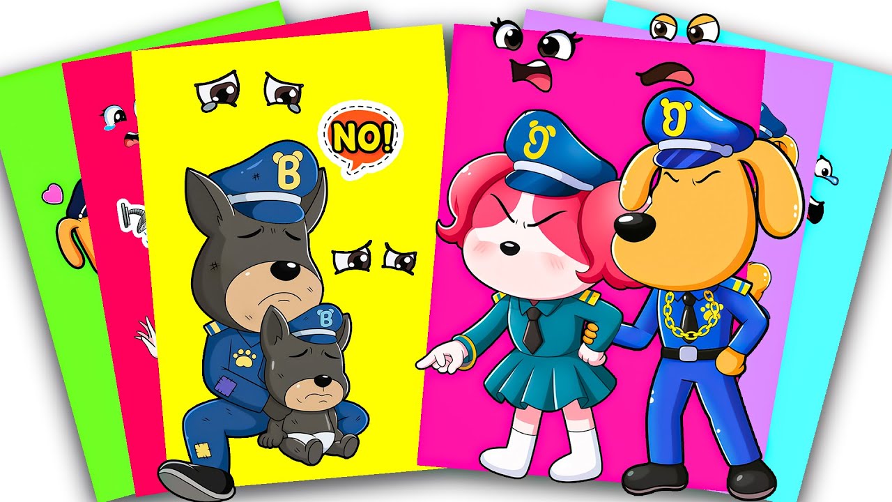 [PaperDIY] NEW Decorate Rich SHERIFF LABRADOR and PAPILON Kick Poor DOBIE Family Out | Sticker DIY