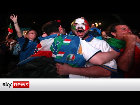 Italy fans celebrate after Italy win Euro 2020 final on penalties