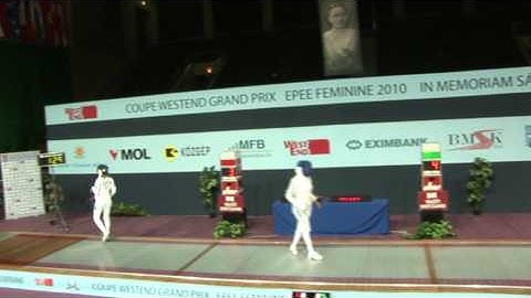 20100116 we gp Budapest final podium SOZANSKA Monika GER 5 vs NISIMA Maureen FRA 6 sd Yes