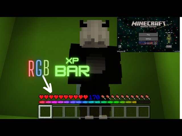 Animated RGB XP Bar + Hotbar + Inventory GUI for MC Bedrock