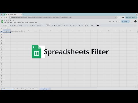 Spreadsheets Filter video preview 2