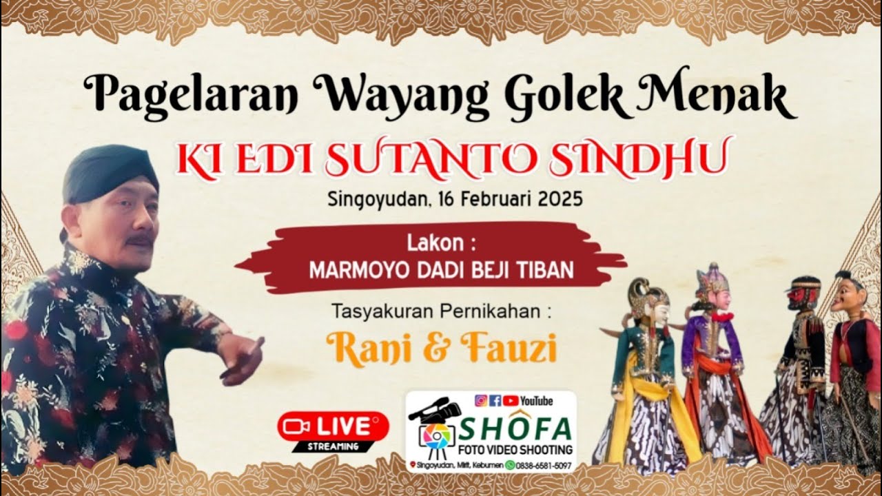 WAYANG GOLEK KI EDI SUTANTO SINDHU, LAKON MARMOYO DADI BEJI TIBAN