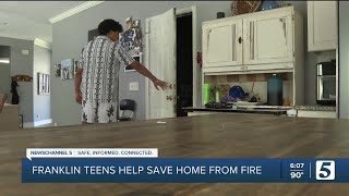 Franklin teens help save family home with quick thinking during garage fire