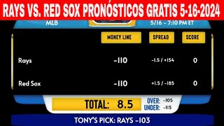Tampa Bay Rays vs Boston Red Sox 5/16/2024 Pronósticos GRATIS de la MLB para Hoy