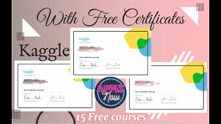 Kaggle Free Online Courses with Free certificates | Courses, challenges & competitions| Data Science