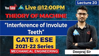 Interference of Involute Teeth | By Deepraj sir | TOM | ME | GATE & ESE Series 2021-22 | L20