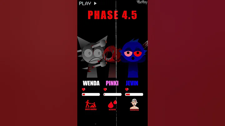 HP Bar Wenda Pinki Jevin in 0.5 - 9.5 Phases #sprunki  #incredibox