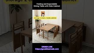 Famous New Design Folding and Expandable Multifunction Dining Table with Side Cabinet Profile