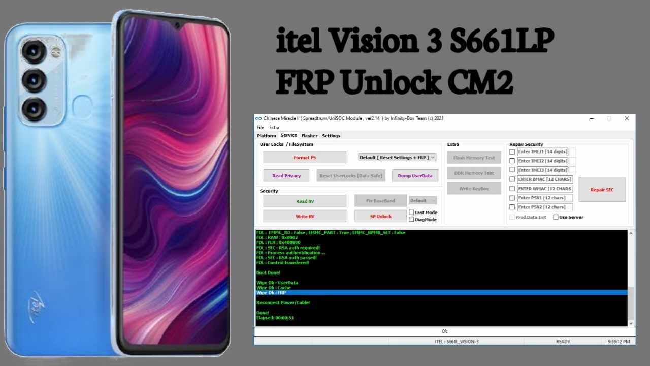 Itel Vision 3 S661LP FRP Unlock CM2