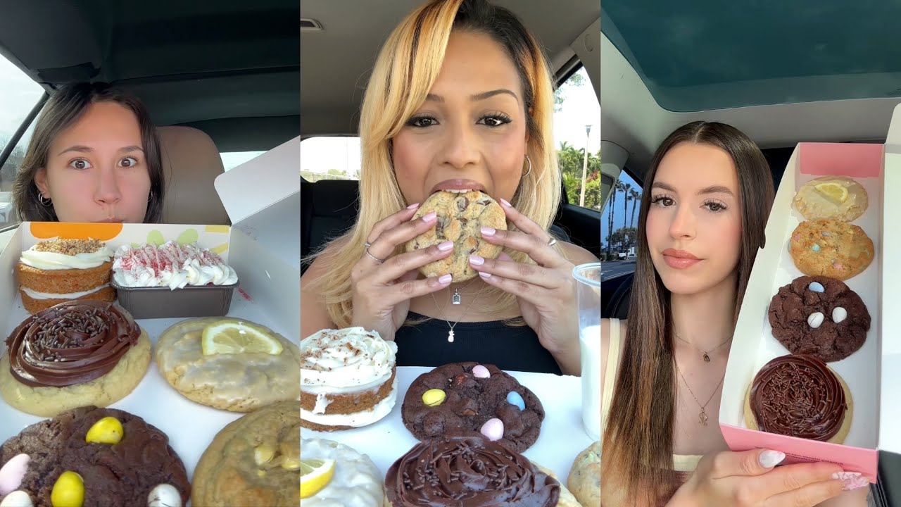 TIKTOK Easter Week Crumbl Cookies Mukbang/Review Compilation!