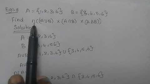 ##XI MATHS EXAMPLE 1.8 IF A={1,2,3,4} B={3,4,5,6} Find n((A U B)×(A intersection B)×(A∆B)
