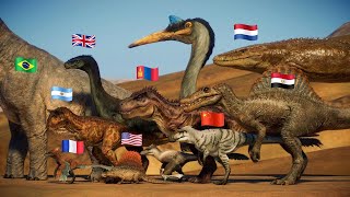 ALL 120 DINOSAURS FOUND IN COUNTRIES |JURASSIC WORLD REBIRTH | JURASSIC WORLD EVOLUTION 2