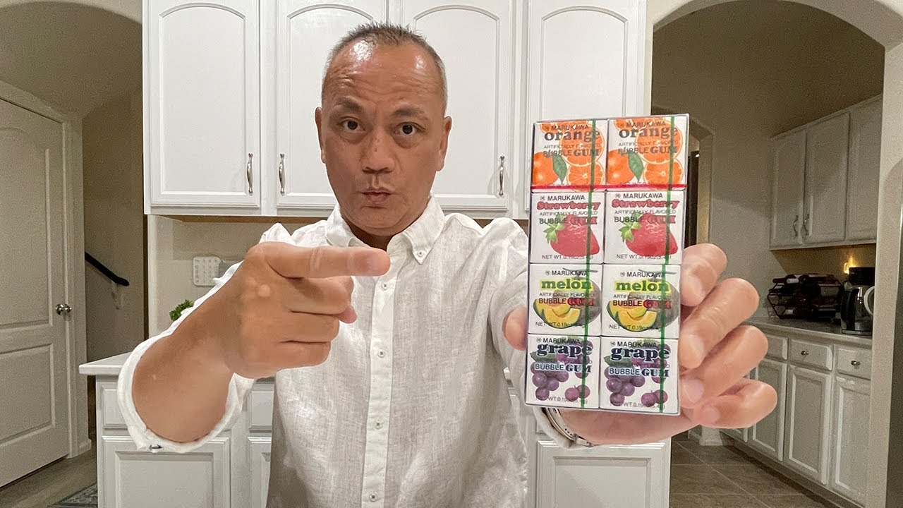 👂 ASMR MARUKAWA BUBBLE GUM CANDY FROM JAPAN (4 FLAVORS) AND