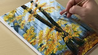 : Autumn Forest Painting / Acrylic Painting for Beginners
