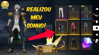 MUITA SORTE! REALIZEI O SONHO DO INSCRITO NO FREE FIRE! PEGUEI CALÇA ANGELICAL