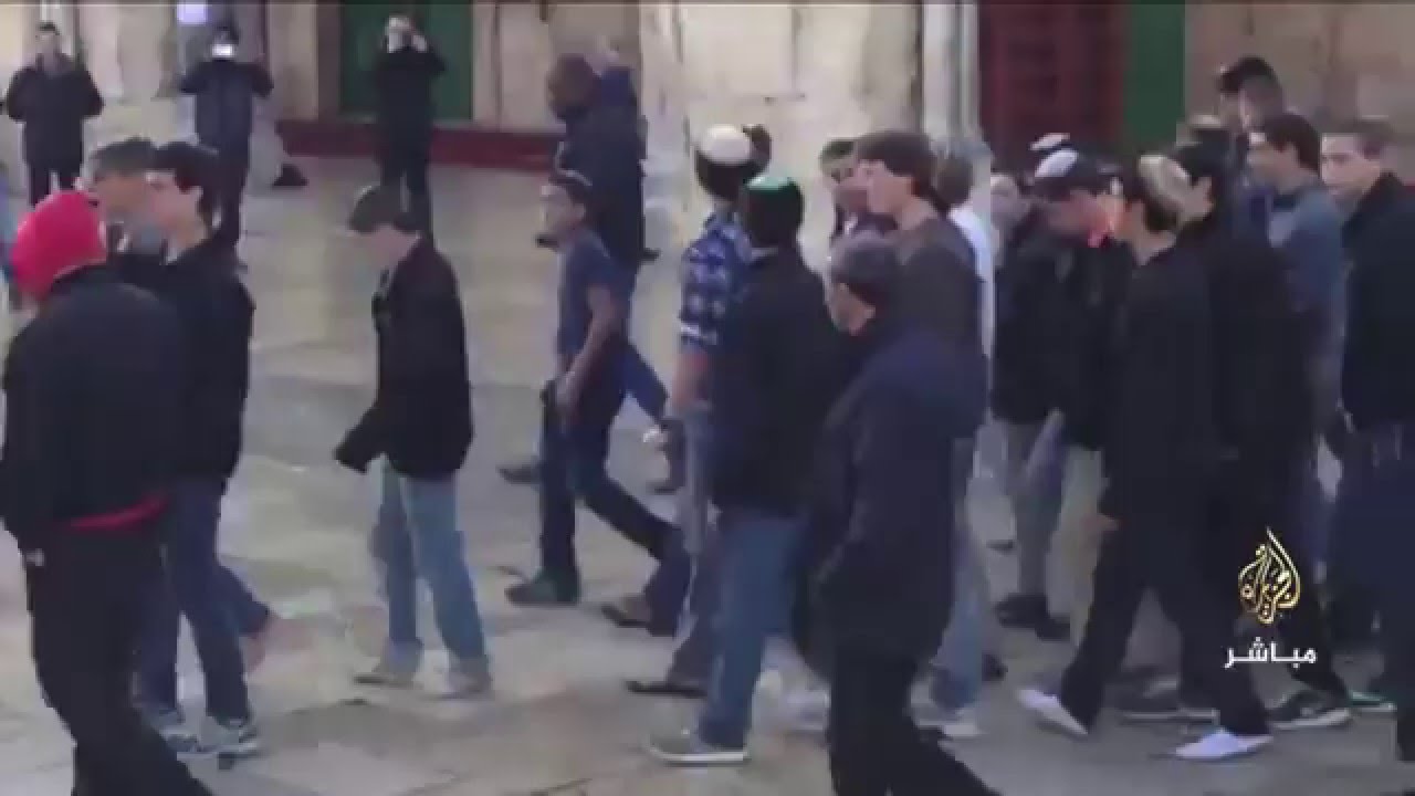 مستوطنون يدخلون باحات المسجد الأقصى في حراسة الشرطة الإسرائيلية