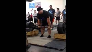 650# Deadlift from blocks