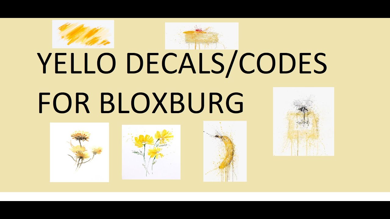 Yellow Decal Codes For Bloxburg Youtube - roblox insect decal
