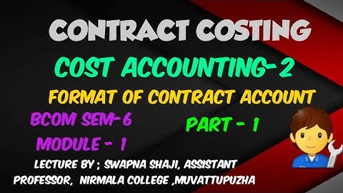 CONTRACT COSTING, COST ACCOUNTING-2