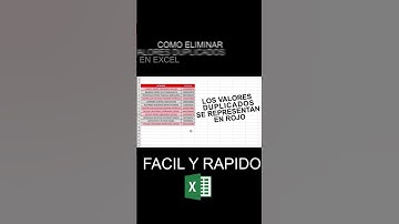 ELIMINAR VALORES DUPLICADOS #EXCEL #MRDOLC