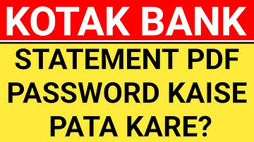 kotak mahindra bank statement pdf password